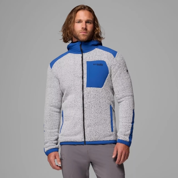 Columbia Titanium Arctic Crest Sherpa Full Zip Fleece Jacket Grey Blue Size 3x - Picture 1 of 13